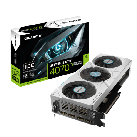 Placa de Video Gigabyte RTX 4070 Ti Super Eagle OC Ice White 16GB