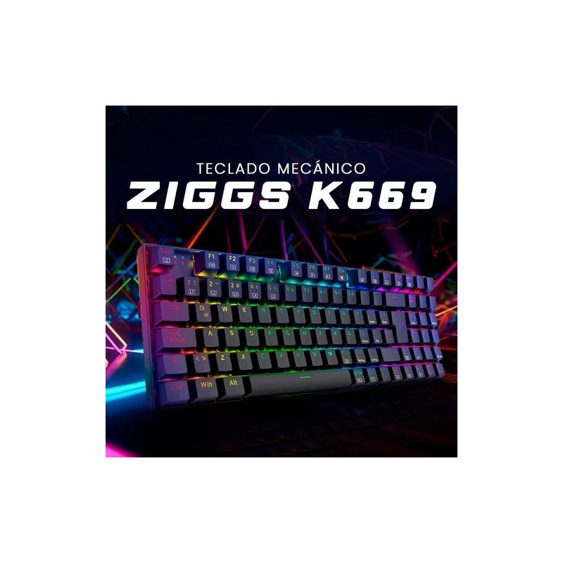 Teclado Redragon Ziggs Black Red Switch - 94 Teclas Spanish LA