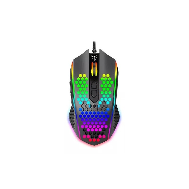 Mouse De Juego T Dagger Imperial Tgm310 Rgb Negro Pixart 3212 7200 Dpi