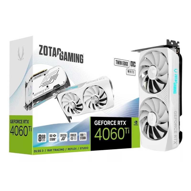 Placa de Video Zotac RTX 4060 Ti Twin Edge White OC 8GB