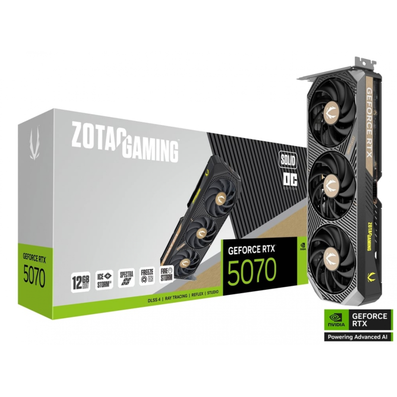 Placa de Video Zotac RTX 5070 Solid OC 12GB