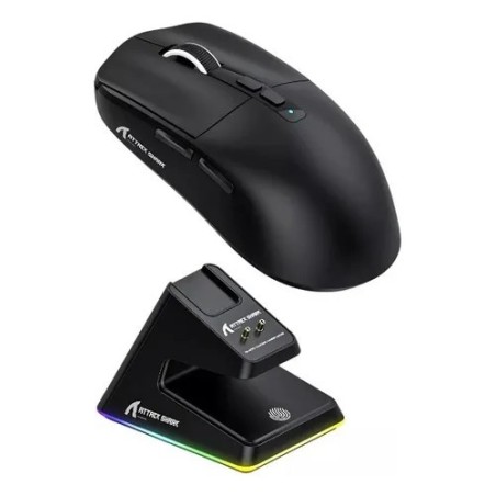 Mouse Attack Shark X6 Black + Base de Carga