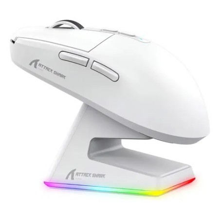 Mouse Attack Shark X6 White + Base de Carga