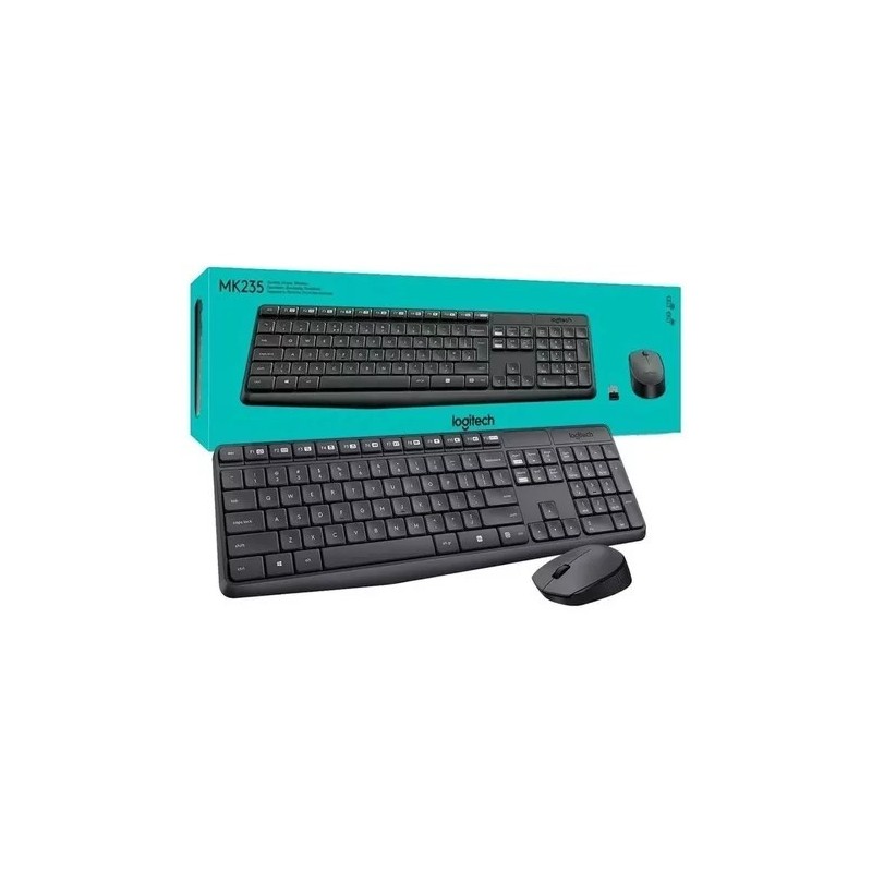 Teclado+Mouse Logitech Wir MK235 Grey