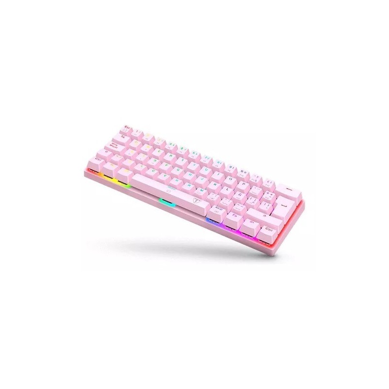 Teclado Mecanico Gamer 60% T-dagger Arena Rosa Rgb