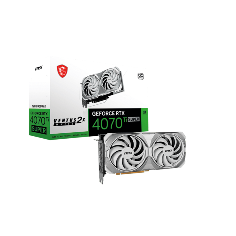 Placa de Video MSI RTX 4070 Ti SUPER VENTUS 2X WHITE OC 16GB