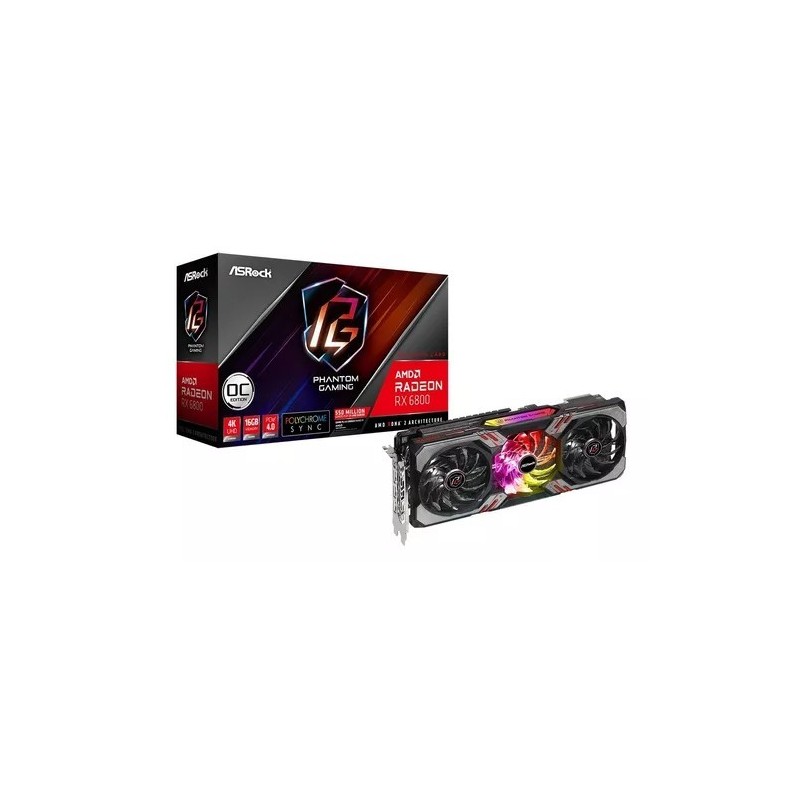 Placa de Video Asrock RX 6800 XT Phantom Gaming D OC 16GB