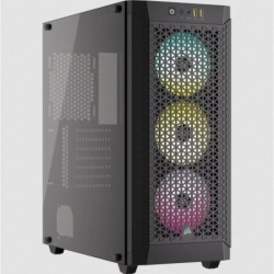 Gabinete Corsair 480T RGB Airflow TG Mid-Tower Fan ARGB x3 Negro