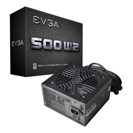 FUENTE GAMER EVGA 500W W2 80 PLUS