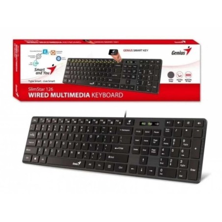 TECLADO GENIUS SLIMSTAR 126 BLACK USB