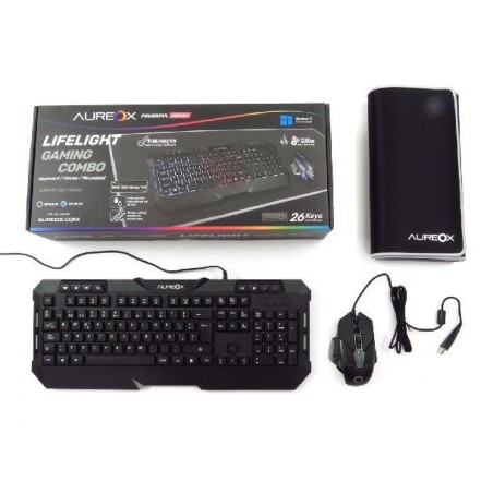 AUREOX COMBO GAMER LIFELIGHT (MOUSE + TECLADO + MOUSEPAD)