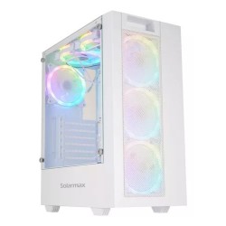 Gabinete Solarmax 5920 Blanco 6 Fan Rgb Vidrio Templado (SIN CAJA)