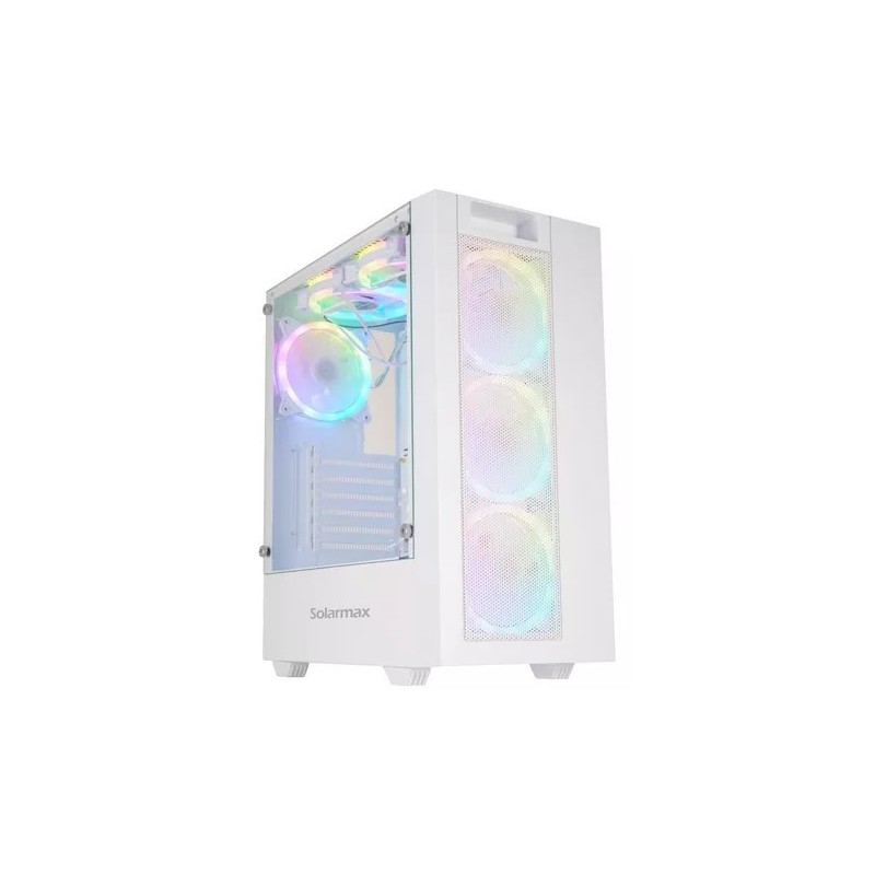 Gabinete Solarmax 5920 Blanco 6 Fan Rgb Vidrio Templado (SIN CAJA)