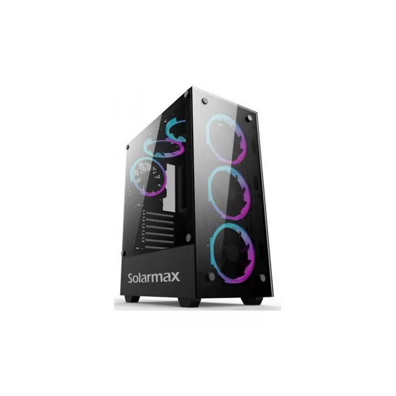 Gabinete Solarmax 5901 Vidrio Templado 6 Coolers Rgb